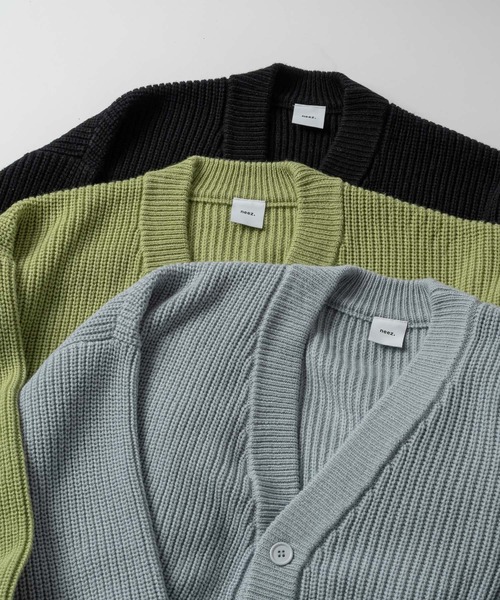 neez.（ニーズ）の「ミドルゲージリブカーディガン（カーディガン/ボレロ・メンズ・ブルー/ブラック/グリーン・SMALL/MEDIUM/LARGE）」の16枚目の写真