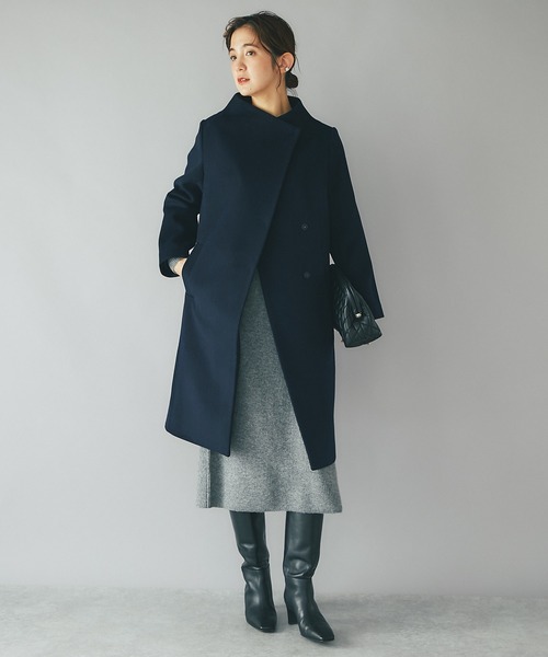 RIVE DROITE(リヴドロワ)の「モヘア風の表情のある素材が魅力/ボリュームスリーブニットワンピース(ワンピース・レディース・サックスブルー/チャコールグレー・FREE)」の5枚目の写真