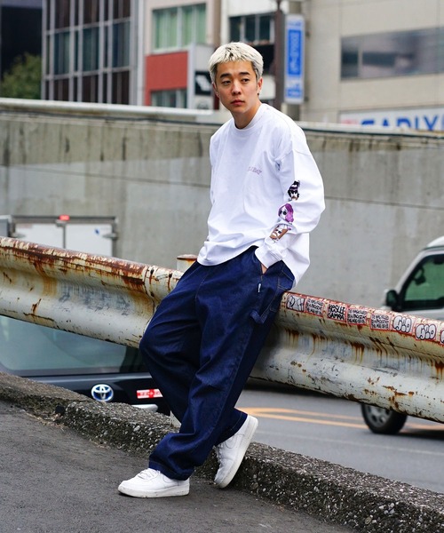 UNIIT（ユニット）の「【UNIIT/ユニット】 別注　袖プリント　ロンT 　おじさんプリント 発泡プリント レイヤード（Tシャツ/カットソー・メンズ・ホワイト/ミント/グレー・LARGE/MEDIUM）」の17枚目の写真