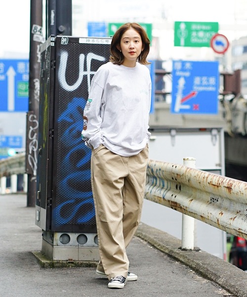 セール】【UNIIT/ユニット】 別注 袖プリント ロンT おじさん