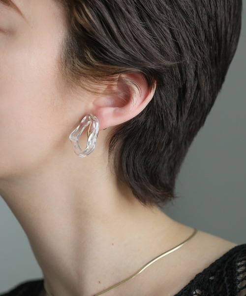 select MOCA（セレクトモカ）の「アシンメトリークリアイヤリング（イヤリング・レディース・ベージュ/アイボリー/クリア・FREE）」の19枚目の写真