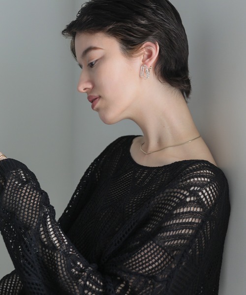 select MOCA（セレクトモカ）の「アシンメトリークリアイヤリング（イヤリング・レディース・ベージュ/アイボリー/クリア・FREE）」の18枚目の写真