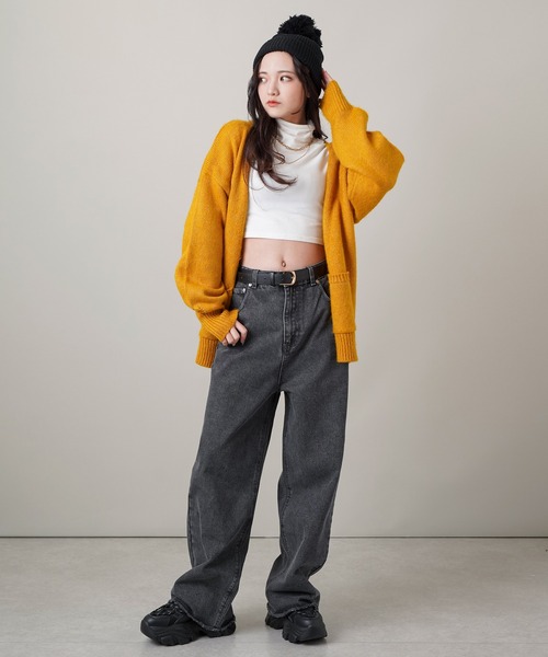 SPINNS（スピンズ）の「【5色展開】ワイドデニムパンツ　ボリュームデニム（デニムパンツ・レディース・ブラック/ブラック系その他/グレー系その他/ブルー系その他/ブルー・S/M）」の13枚目の写真