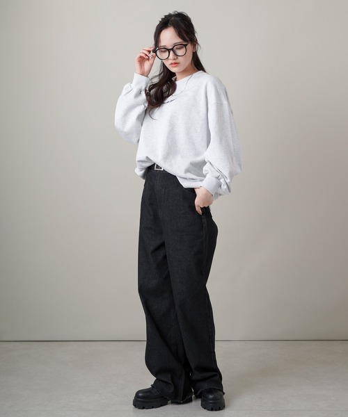 SPINNS（スピンズ）の「【5色展開】ワイドデニムパンツ　ボリュームデニム（デニムパンツ・レディース・ブラック/ブラック系その他/グレー系その他/ブルー系その他/ブルー・S/M）」の14枚目の写真