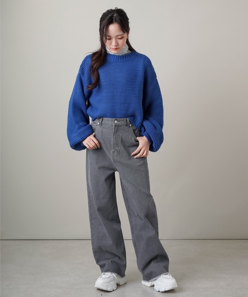 SPINNS（スピンズ）の「【5色展開】ワイドデニムパンツ　ボリュームデニム（デニムパンツ・レディース・ブラック/ブラック系その他/グレー系その他/ブルー系その他/ブルー・S/M）」の17枚目の写真