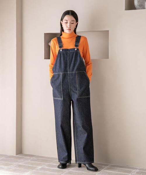 LOWRYS FARM(ローリーズファーム)の「デニムオーバーオール 177911(サロペット/オーバーオール・レディース・インディゴブルー/アイボリー・FREE)」の8枚目の写真