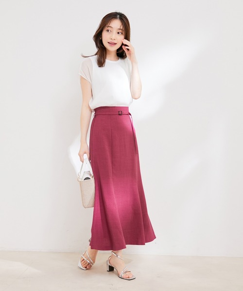 VIS(ビス)の「【新色】【接触冷感・洗える】美easy細ベルトマーメイドスカート(スカート・レディース・キナリ/オレンジ系その他/ベージュ系その他/ブラック/ブラウン系その他2/グリーン系その他/ネイビー/ピンク系その他2/ブルー系その他4/ピンク・L/M/S/SS/LL)」の13枚目の写真
