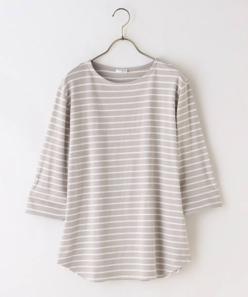 Honeys(ハニーズ)の「7分袖異素材使いTシャツ(Tシャツ/カットソー・レディース・ホワイト×ネイビー/ホワイト×ピンク/ホワイト系その他/ホワイト×グリーン/ベージュ系その他・L/M/LL)」の13枚目の写真