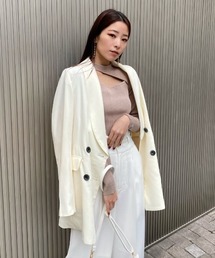 ダブルボタンショールカラ―テーラードジャケット