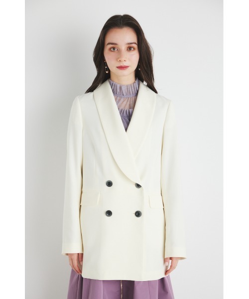 rienda（リエンダ）の「ダブルボタンショールカラ―テーラードジャケット（テーラードジャケット・レディース・ブラック/アイボリー/イエロー/ベージュ・MEDIUM/SMALL）」の11枚目の写真