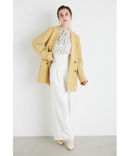 rienda（リエンダ）の「ダブルボタンショールカラ―テーラードジャケット（テーラードジャケット・レディース・ブラック/アイボリー/イエロー/ベージュ・MEDIUM/SMALL）」の19枚目の写真