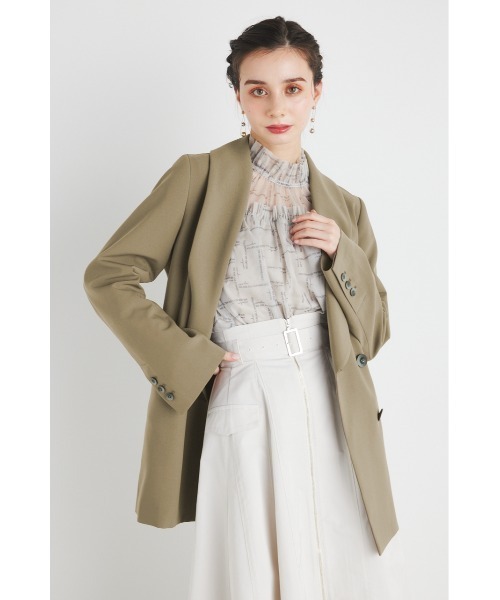 rienda（リエンダ）の「ダブルボタンショールカラ―テーラードジャケット（テーラードジャケット・レディース・ブラック/アイボリー/イエロー/ベージュ・MEDIUM/SMALL）」の16枚目の写真