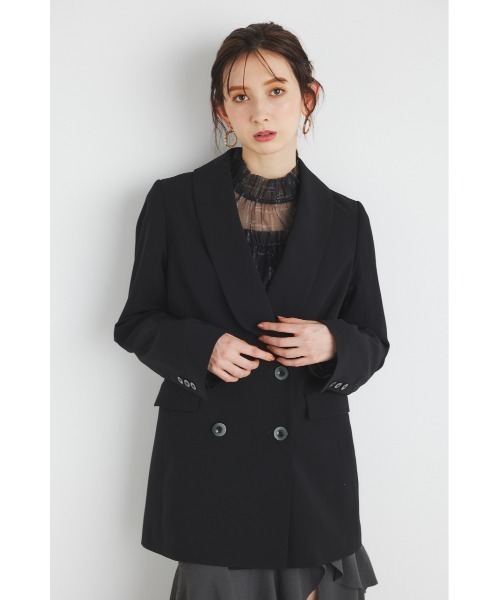 rienda（リエンダ）の「ダブルボタンショールカラ―テーラードジャケット（テーラードジャケット・レディース・ブラック/アイボリー/イエロー/ベージュ・MEDIUM/SMALL）」の21枚目の写真