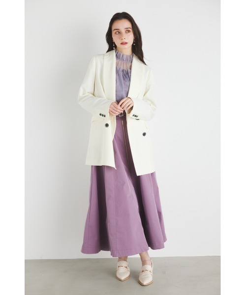 rienda（リエンダ）の「ダブルボタンショールカラ―テーラードジャケット（テーラードジャケット・レディース・ブラック/アイボリー/イエロー/ベージュ・MEDIUM/SMALL）」の6枚目の写真