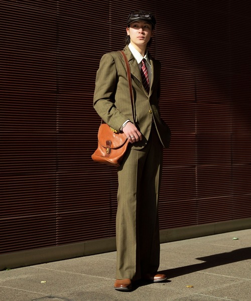 INTERPLAY(インタープレイ)の「【INTERPLAY x TAKERU】ストライプ セミ フレア パンツ(スラックス・メンズ・ダークグリーン/マスタード・SMALL/MEDIUM/LARGE)」の13枚目の写真