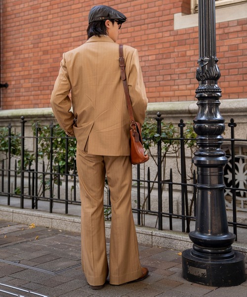 INTERPLAY(インタープレイ)の「【INTERPLAY x TAKERU】ストライプ セミ フレア パンツ(スラックス・メンズ・ダークグリーン/マスタード・SMALL/MEDIUM/LARGE)」の20枚目の写真