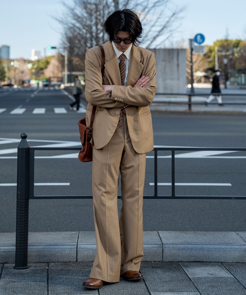 INTERPLAY(インタープレイ)の「【INTERPLAY x TAKERU】ストライプ セミ フレア パンツ(スラックス・メンズ・ダークグリーン/マスタード・SMALL/MEDIUM/LARGE)」の21枚目の写真