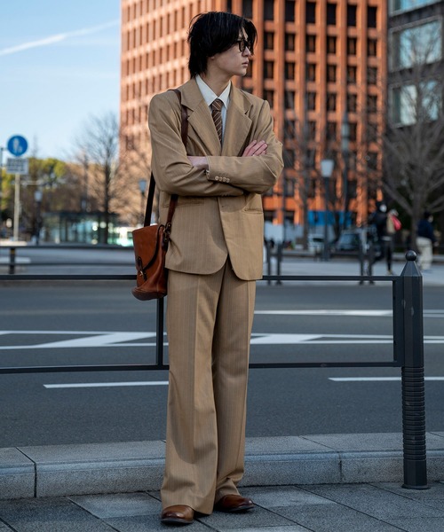 INTERPLAY(インタープレイ)の「【INTERPLAY x TAKERU】ストライプ セミ フレア パンツ(スラックス・メンズ・ダークグリーン/マスタード・SMALL/MEDIUM/LARGE)」の22枚目の写真