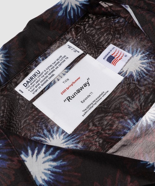 DAIRIKU（ダイリク）の「Flower Aloha Shirt（シャツ/ブラウス・メンズ・ブラック/ホワイト・M/L）」の4枚目の写真