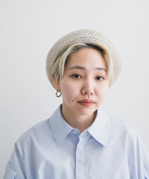 KBF（ケイビーエフ）の「クロシェベレー（ハンチング/ベレー帽・レディース・ブラック/ベージュ系その他・ONE）」の3枚目の写真