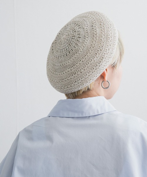 KBF（ケイビーエフ）の「クロシェベレー（ハンチング/ベレー帽・レディース・ブラック/ベージュ系その他・ONE）」の4枚目の写真