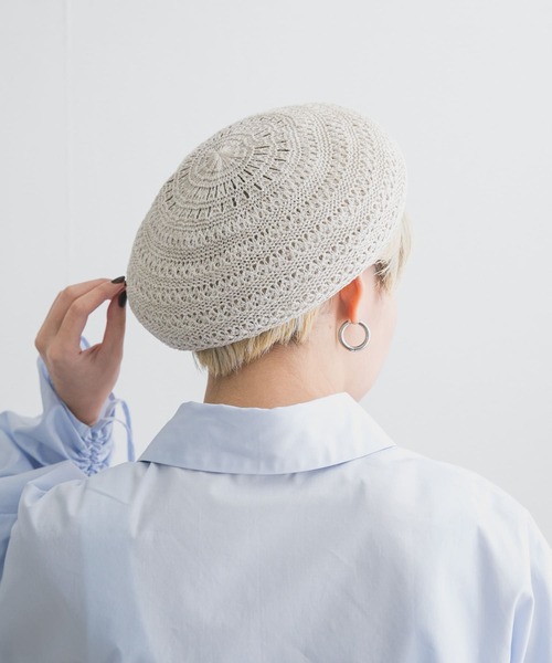 KBF（ケイビーエフ）の「クロシェベレー（ハンチング/ベレー帽・レディース・ブラック/ベージュ系その他・ONE）」の5枚目の写真