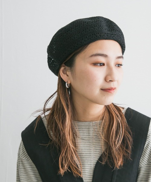 KBF（ケイビーエフ）の「クロシェベレー（ハンチング/ベレー帽・レディース・ブラック/ベージュ系その他・ONE）」の7枚目の写真