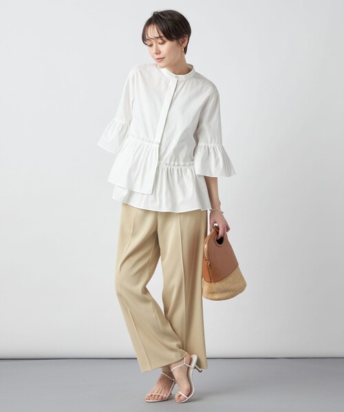 NOLLEY’S Sophi（ノーリーズソフィ）の「ペプラムギャザーシャツブラウス（シャツ/ブラウス・レディース・ホワイト/ベビーピンク/サックスブルー・38）」の13枚目の写真