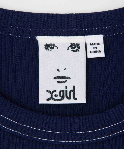 X-girl（エックスガール）の「RIBBED FOOTBALL DRESS（ワンピース・レディース・グリーン/ネイビー/ブラック・M/S）」の15枚目の写真