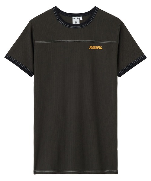 X-girl（エックスガール）の「RIBBED FOOTBALL DRESS（ワンピース・レディース・グリーン/ネイビー/ブラック・M/S）」の18枚目の写真