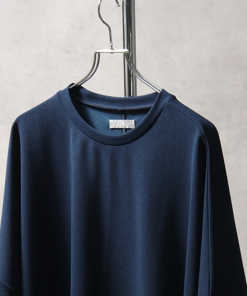 welise(ウェライズ)の「【welise/ウェライズ】welise×itsuki プライムジョーゼット ルーズドルマン半袖Tシャツ(Tシャツ/カットソー・メンズ・ネイビー/ブラック/オフホワイト・S/M/L)」の9枚目の写真