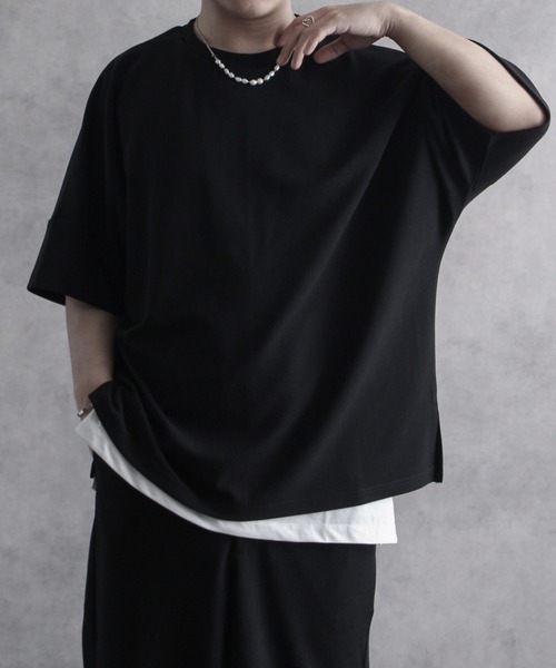 welise(ウェライズ)の「【welise/ウェライズ】welise×itsuki プライムジョーゼット ルーズドルマン半袖Tシャツ(Tシャツ/カットソー・メンズ・ネイビー/ブラック/オフホワイト・S/M/L)」の21枚目の写真