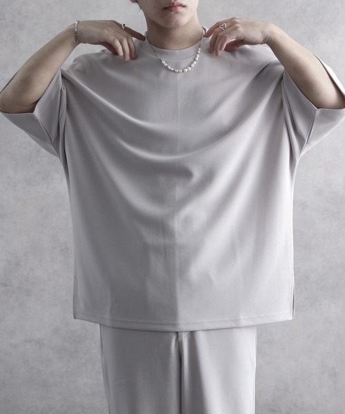 welise(ウェライズ)の「【welise/ウェライズ】welise×itsuki プライムジョーゼット ルーズドルマン半袖Tシャツ(Tシャツ/カットソー・メンズ・ネイビー/ブラック/オフホワイト・S/M/L)」の11枚目の写真