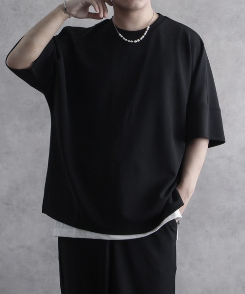 welise(ウェライズ)の「【welise/ウェライズ】welise×itsuki プライムジョーゼット ルーズドルマン半袖Tシャツ(Tシャツ/カットソー・メンズ・ネイビー/ブラック/オフホワイト・S/M/L)」の20枚目の写真