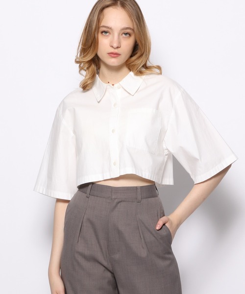 FOREVER 21(フォーエバー トゥエンティーワン)の「【MODE】カットアウト5分袖ショートシャツ(シャツ/ブラウス・レディース・ブラック/ホワイト・FREE)」の11枚目の写真