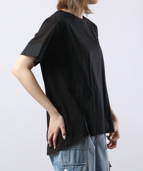 atONE(アットワン)の「atONE 異素材切り替え半袖Tシャツ(Tシャツ/カットソー・レディース・ブラック/オフホワイト・LL~3L/4L~5L/M-L)」の14枚目の写真