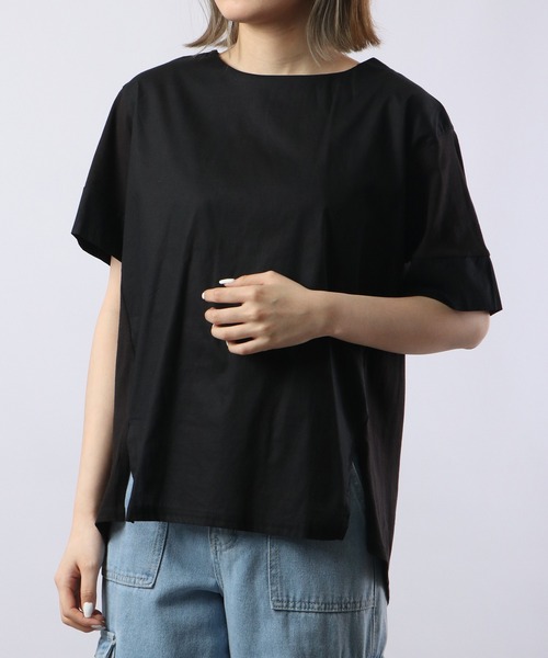 atONE(アットワン)の「atONE 異素材切り替え半袖Tシャツ(Tシャツ/カットソー・レディース・ブラック/オフホワイト・LL~3L/4L~5L/M-L)」の12枚目の写真