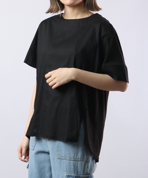 atONE(アットワン)の「atONE 異素材切り替え半袖Tシャツ(Tシャツ/カットソー・レディース・ブラック/オフホワイト・LL~3L/4L~5L/M-L)」の13枚目の写真