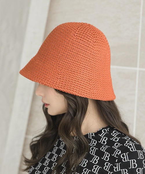 Julia Boutique(ジュリアブティック)の「サマーチューリップハット/23117(ハット・レディース・ブラック/ピンク/ベージュ/モカ/オレンジ/アイボリー・ONE)」の6枚目の写真