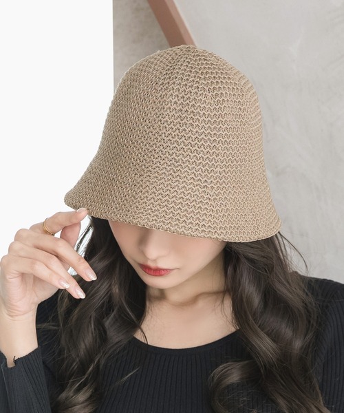 Julia Boutique(ジュリアブティック)の「サマーチューリップハット/23117(ハット・レディース・ブラック/ピンク/ベージュ/モカ/オレンジ/アイボリー・ONE)」の4枚目の写真