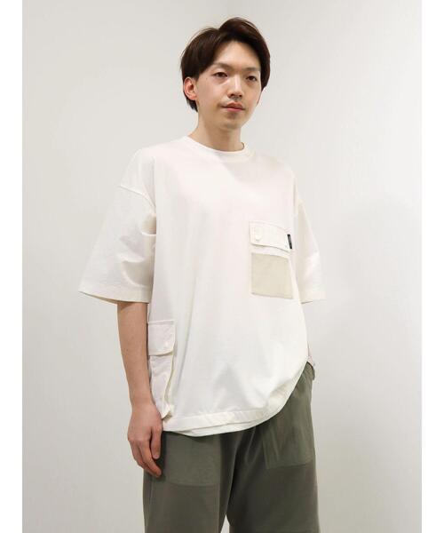 CRAFT STANDARD BOUTIQUE(クラフトスタンダードブティック)の「ナイロン切り替え5/STEE-B(Tシャツ/カットソー・メンズ・オリーブ/オフホワイト/ブラック・M/L/LL)」の6枚目の写真