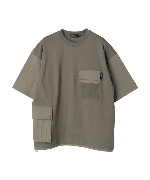 CRAFT STANDARD BOUTIQUE(クラフトスタンダードブティック)の「ナイロン切り替え5/STEE-B(Tシャツ/カットソー・メンズ・オリーブ/オフホワイト/ブラック・M/L/LL)」の8枚目の写真