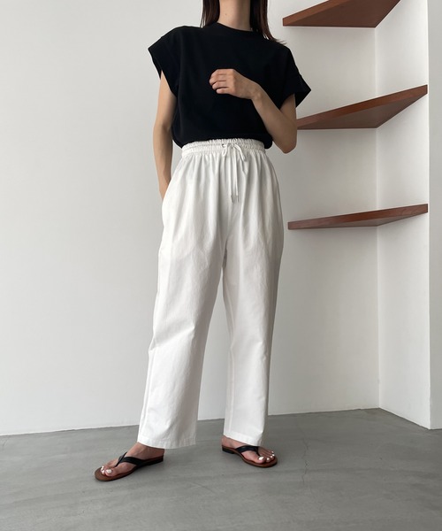 CANAL JEAN(キャナルジーン)の「El mar コットンイージーパンツ(その他パンツ・レディース・クリーム/アイボリー/ブラック・ONE SIZE)」の6枚目の写真