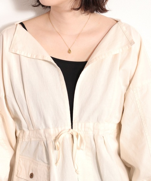 cepo（セポ）の「コットンリネン ミリタリーボレロ（ミリタリージャケット・レディース・オフホワイト/オリーブ・M）」の5枚目の写真