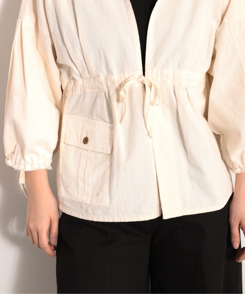 cepo（セポ）の「コットンリネン ミリタリーボレロ（ミリタリージャケット・レディース・オフホワイト/オリーブ・M）」の6枚目の写真