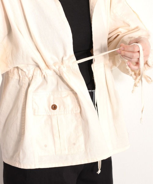 cepo（セポ）の「コットンリネン ミリタリーボレロ（ミリタリージャケット・レディース・オフホワイト/オリーブ・M）」の8枚目の写真
