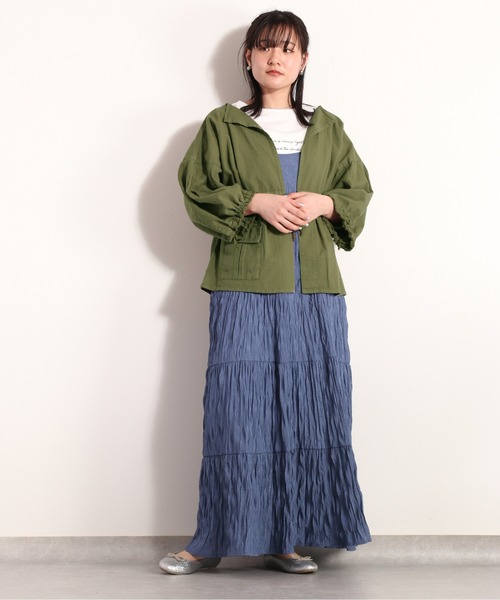 cepo（セポ）の「コットンリネン ミリタリーボレロ（ミリタリージャケット・レディース・オフホワイト/オリーブ・M）」の20枚目の写真