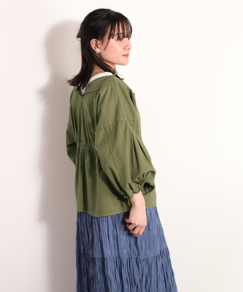 cepo（セポ）の「コットンリネン ミリタリーボレロ（ミリタリージャケット・レディース・オフホワイト/オリーブ・M）」の10枚目の写真