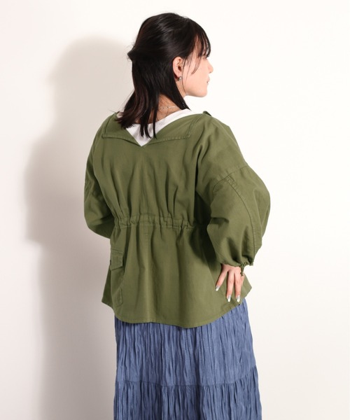 cepo（セポ）の「コットンリネン ミリタリーボレロ（ミリタリージャケット・レディース・オフホワイト/オリーブ・M）」の15枚目の写真