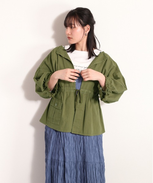 cepo（セポ）の「コットンリネン ミリタリーボレロ（ミリタリージャケット・レディース・オフホワイト/オリーブ・M）」の13枚目の写真